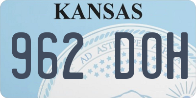KS license plate 962DOH