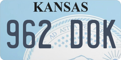 KS license plate 962DOK