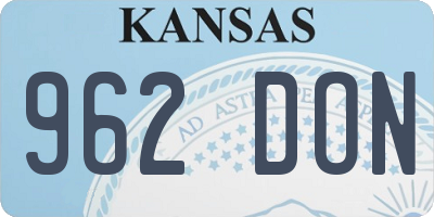 KS license plate 962DON