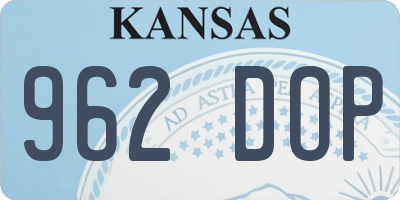 KS license plate 962DOP