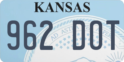 KS license plate 962DOT