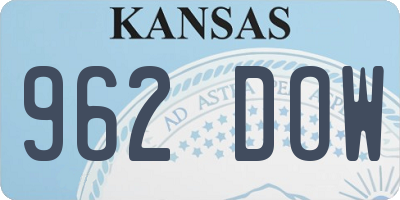 KS license plate 962DOW