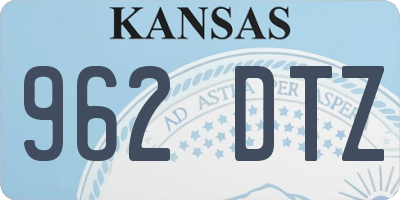 KS license plate 962DTZ