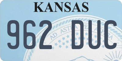 KS license plate 962DUC
