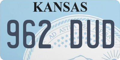 KS license plate 962DUD