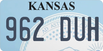 KS license plate 962DUH