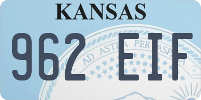 KS license plate 962EIF