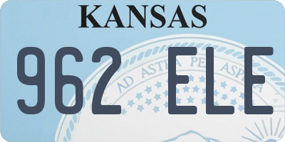 KS license plate 962ELE