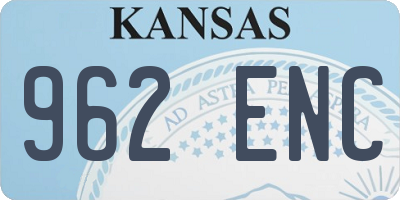 KS license plate 962ENC