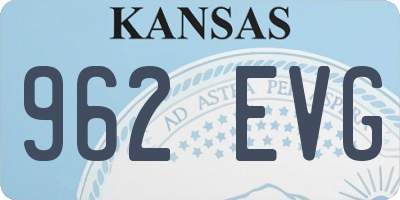 KS license plate 962EVG