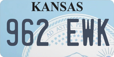KS license plate 962EWK