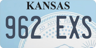 KS license plate 962EXS