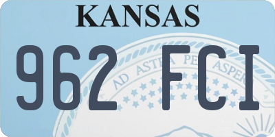 KS license plate 962FCI