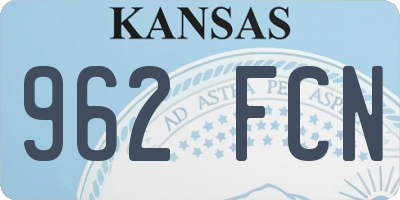 KS license plate 962FCN