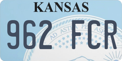KS license plate 962FCR