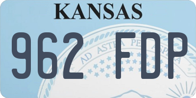KS license plate 962FDP