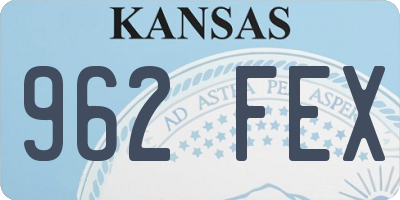 KS license plate 962FEX