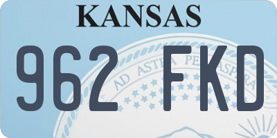 KS license plate 962FKD