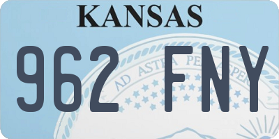 KS license plate 962FNY
