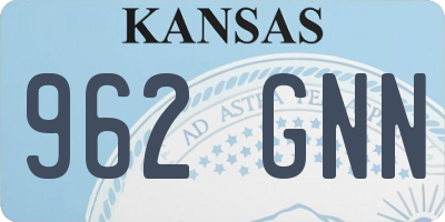KS license plate 962GNN