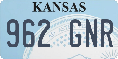KS license plate 962GNR