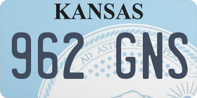 KS license plate 962GNS