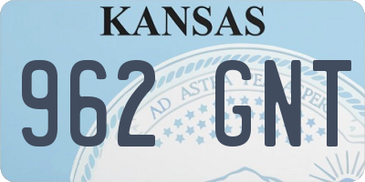 KS license plate 962GNT