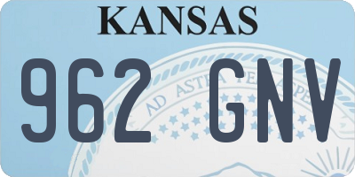 KS license plate 962GNV