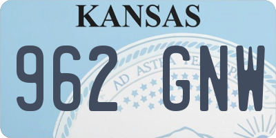 KS license plate 962GNW