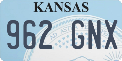 KS license plate 962GNX