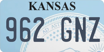 KS license plate 962GNZ