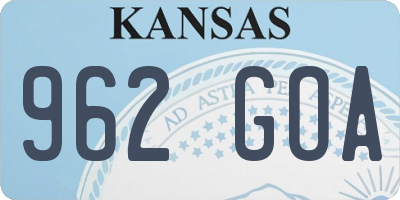 KS license plate 962GOA