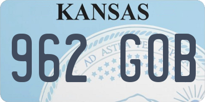 KS license plate 962GOB