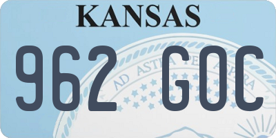 KS license plate 962GOC