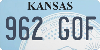KS license plate 962GOF
