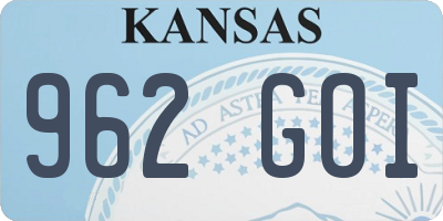 KS license plate 962GOI