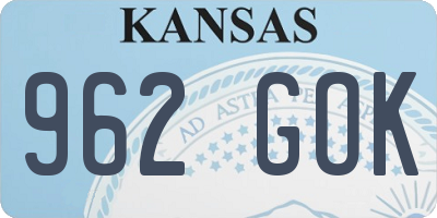 KS license plate 962GOK