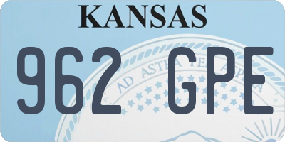 KS license plate 962GPE