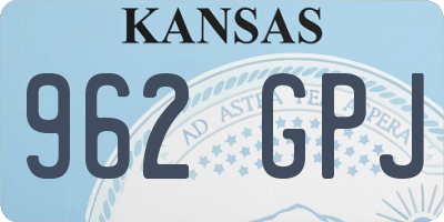 KS license plate 962GPJ