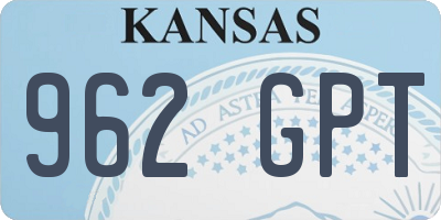 KS license plate 962GPT