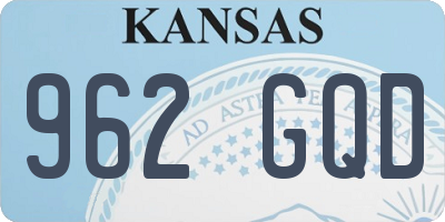 KS license plate 962GQD