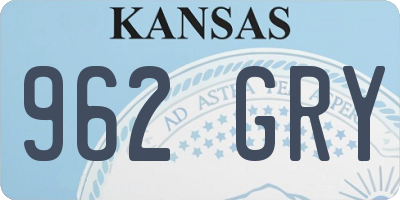KS license plate 962GRY