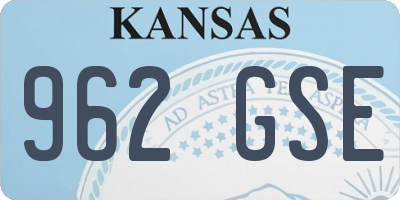 KS license plate 962GSE