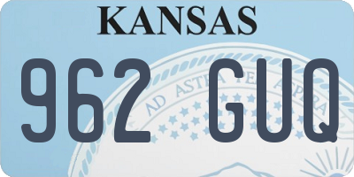 KS license plate 962GUQ