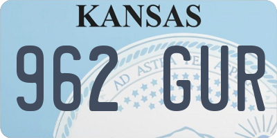KS license plate 962GUR