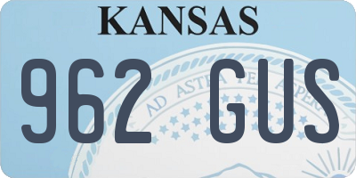 KS license plate 962GUS