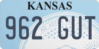 KS license plate 962GUT