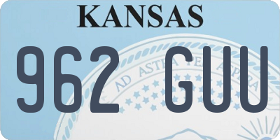 KS license plate 962GUU