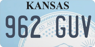 KS license plate 962GUV