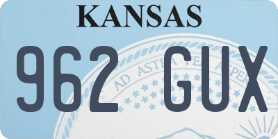 KS license plate 962GUX
